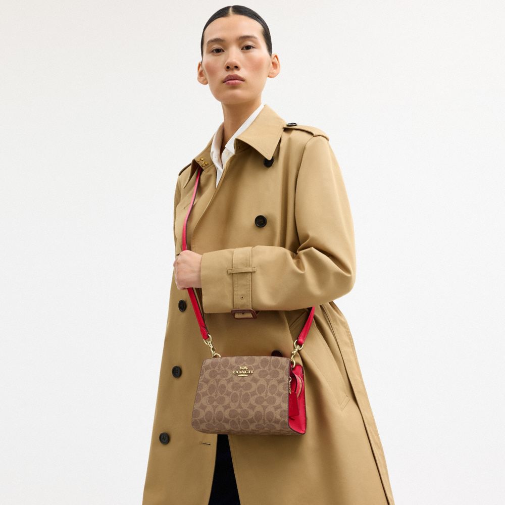 COACH®,Gia Crossbody Bag In Signature Canvas,Brown