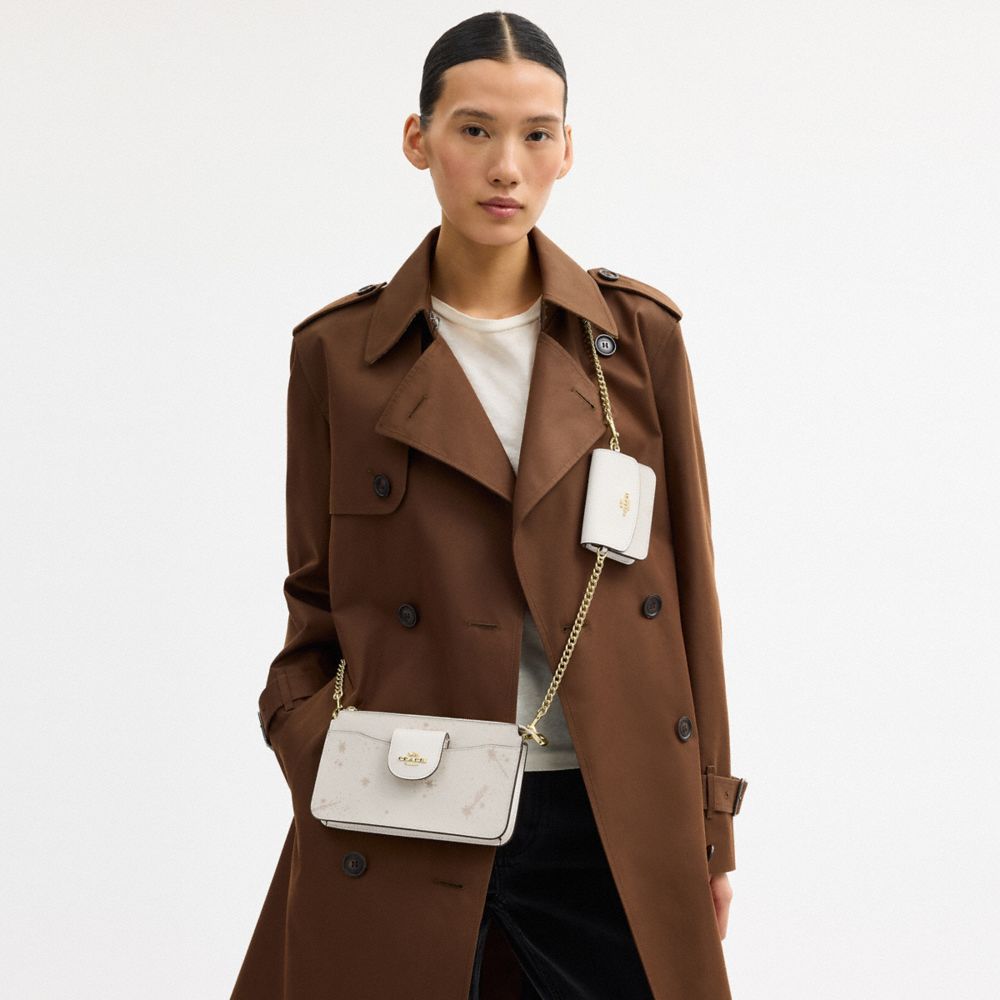 COACH®,Poppy Crossbody Bag With Star Print,White