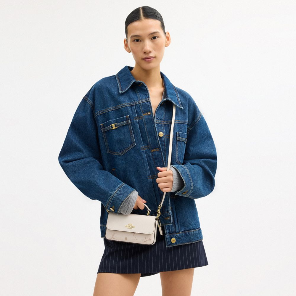 COACH®,Mini Josie Top Handle Bag With Star Print,White