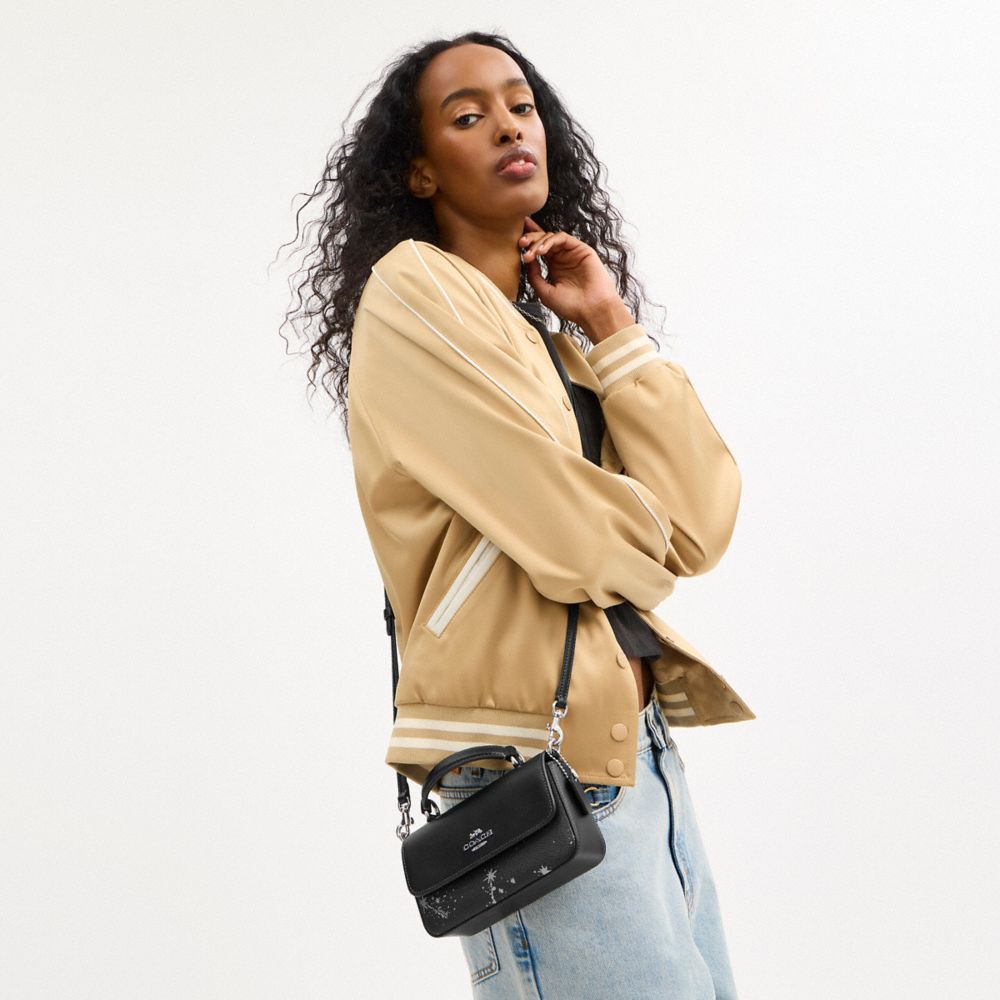 COACH®,Mini Josie Top Handle Bag With Star Print,Black