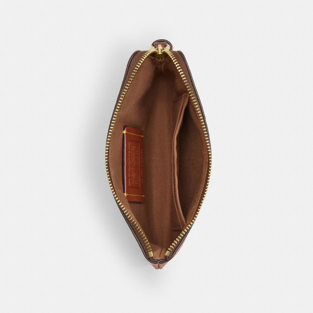 COACH®,Corner Zip Wristlet In Signature Canvas With Halloween Print,Brown,Inside View,Top View