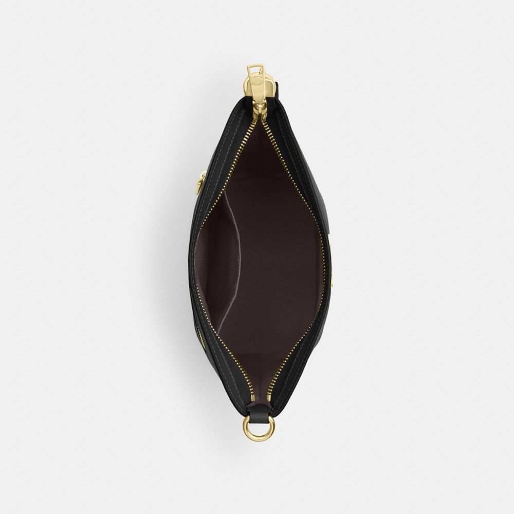 COACH®,Logan Duffle Bag,Leather,Crossbody,Logo,Metal,Casual,Black,Inside View,Top View