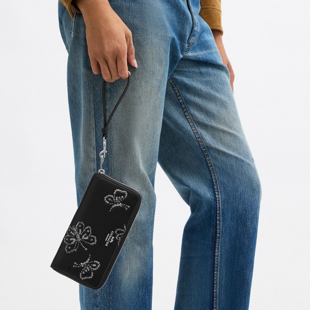 COACH®,Cuir innovant,Argent/Noir,Detail View