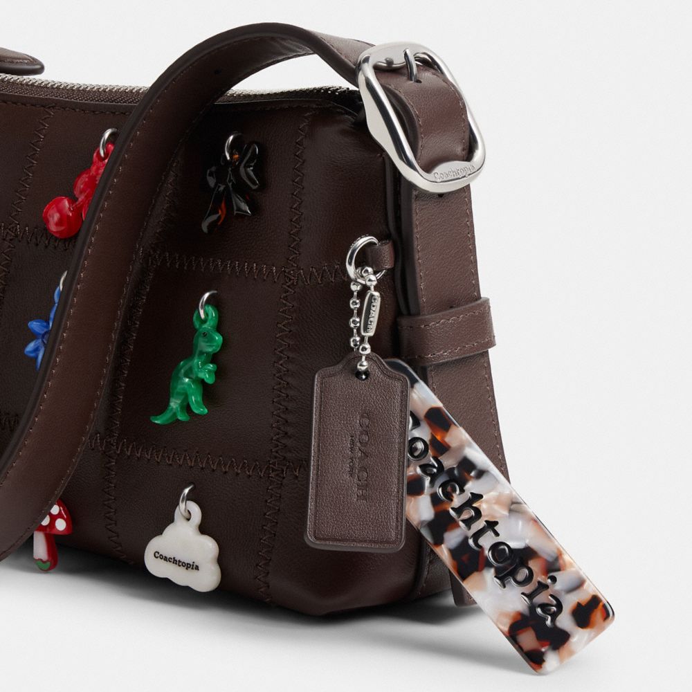 Alter/Ego Small Slouchy Shoulder Bag In Checkerboard Upcrafted Leather With Charms