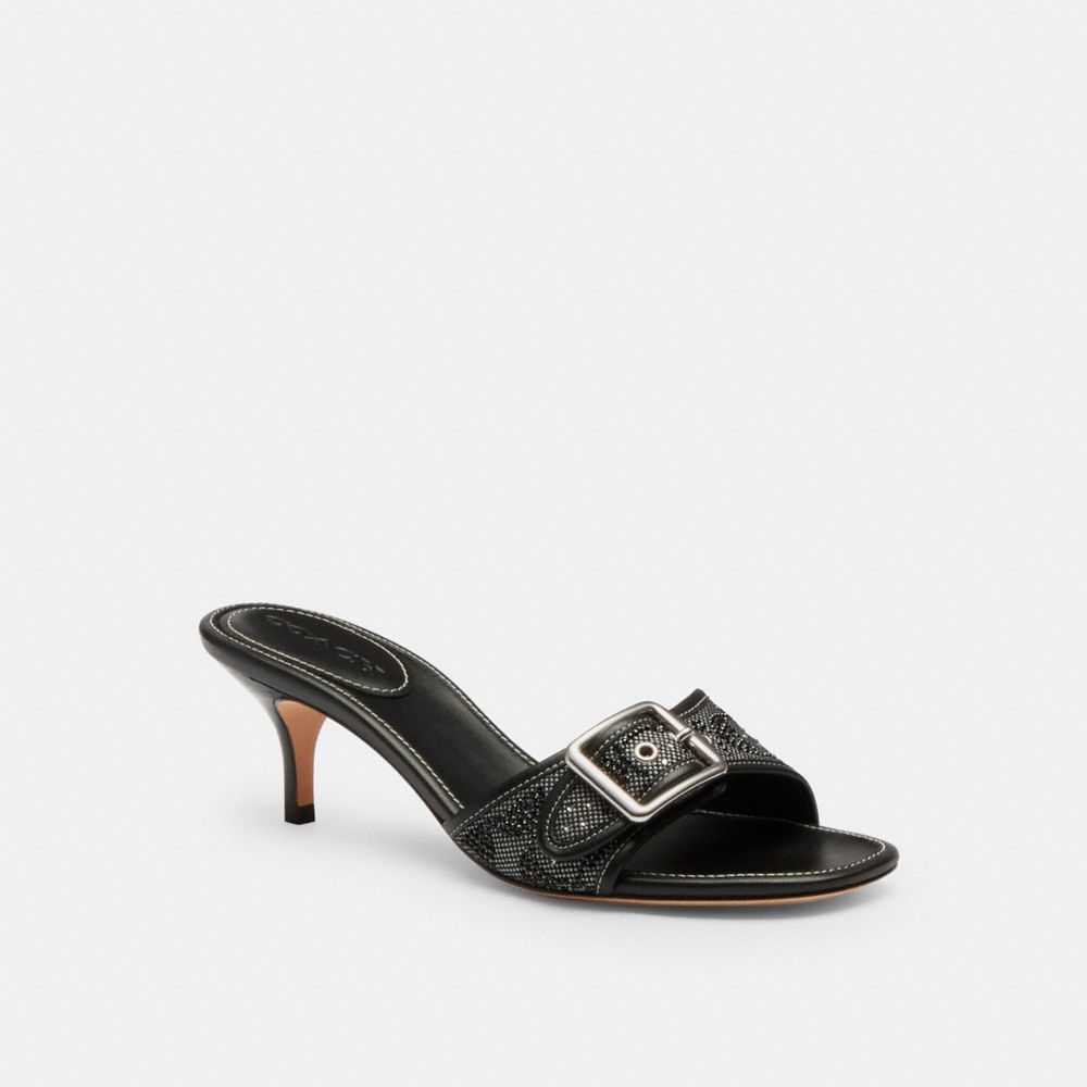 Coach Margot Sandal In Crystal Signature Jacquard In Multi