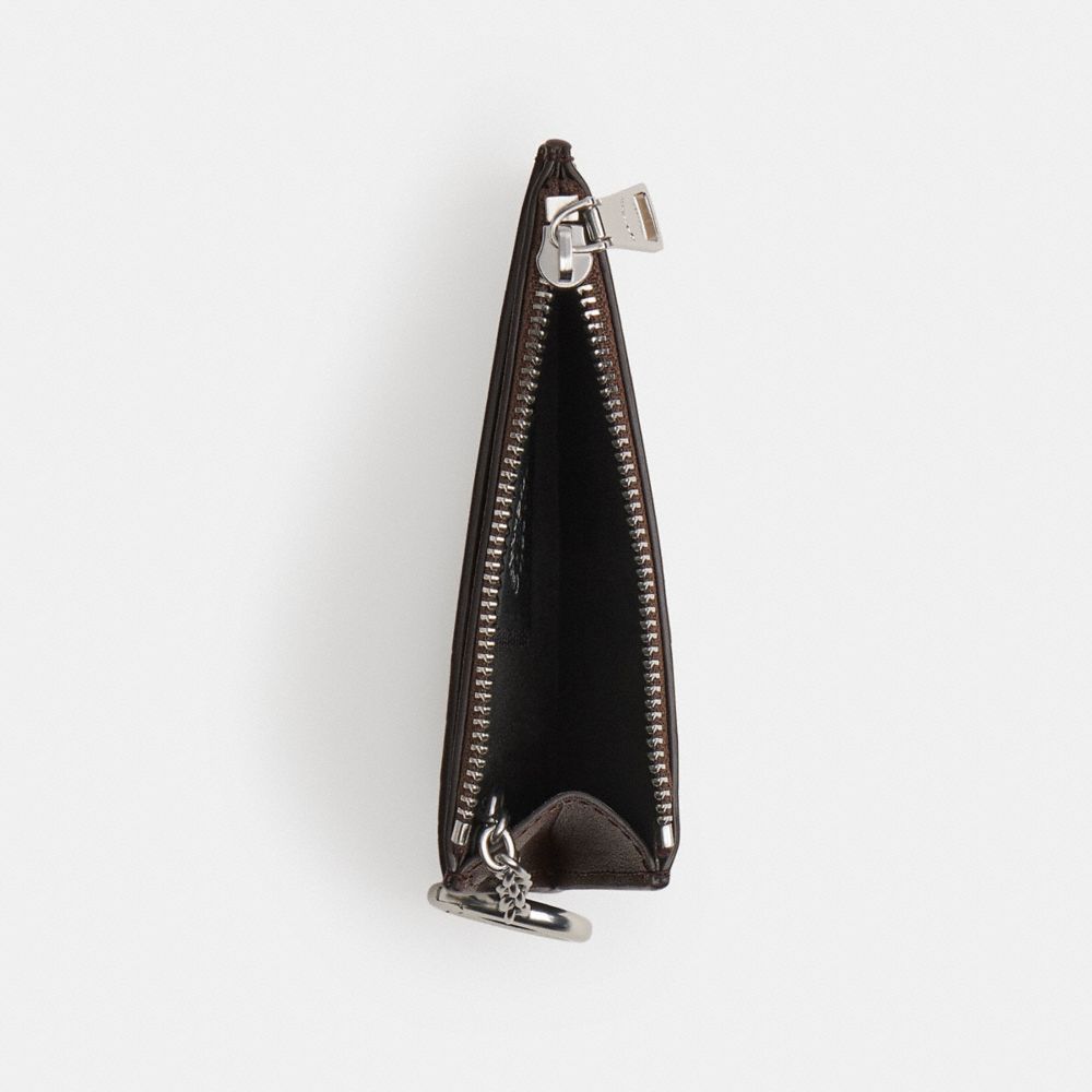 COACH®,Zip Card Case With Key Ring In Checkerboard Upcrafted Leather,,Inside View,Top View