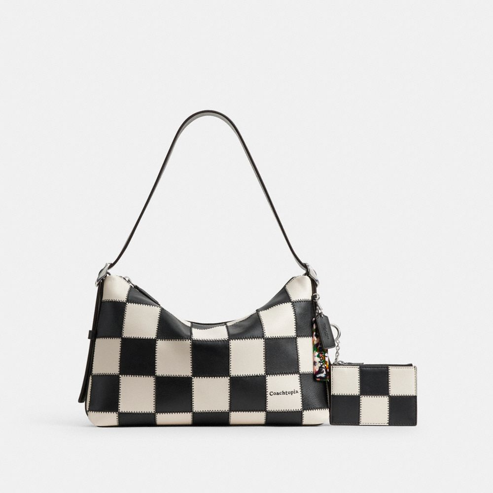 COACH®,Zip Card Case With Key Ring In Upcrafted Leather,Leather,Lining Recycled Polyester,Recycled Polyester,Card Case,Sti...,Multi Color,Angle View