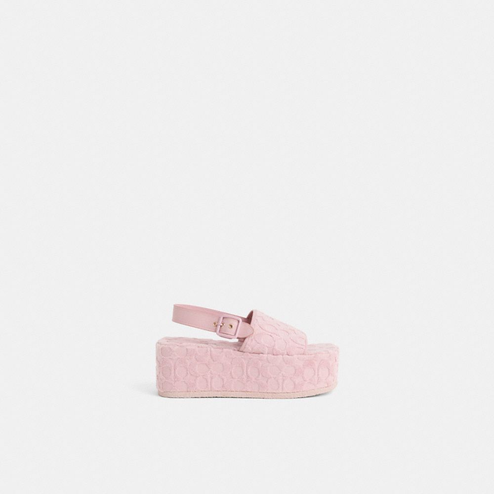 COACH RESTORED NOELLE SANDAL IN SIGNATURE TERRY CLOTH 