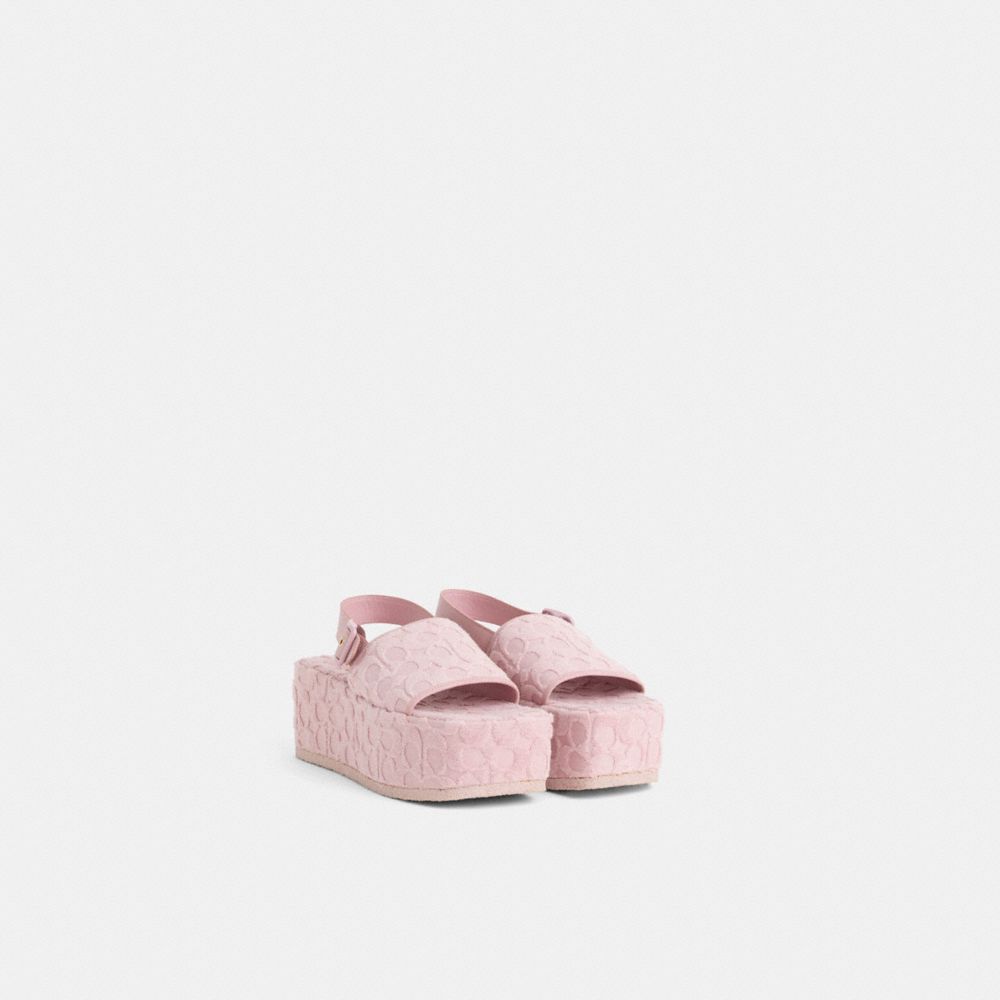 COACH RESTORED NOELLE SANDAL IN SIGNATURE TERRY CLOTH 