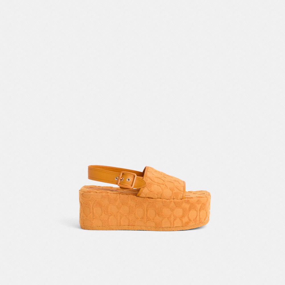 COACH RESTORED NOELLE SANDAL IN SIGNATURE TERRY CLOTH 