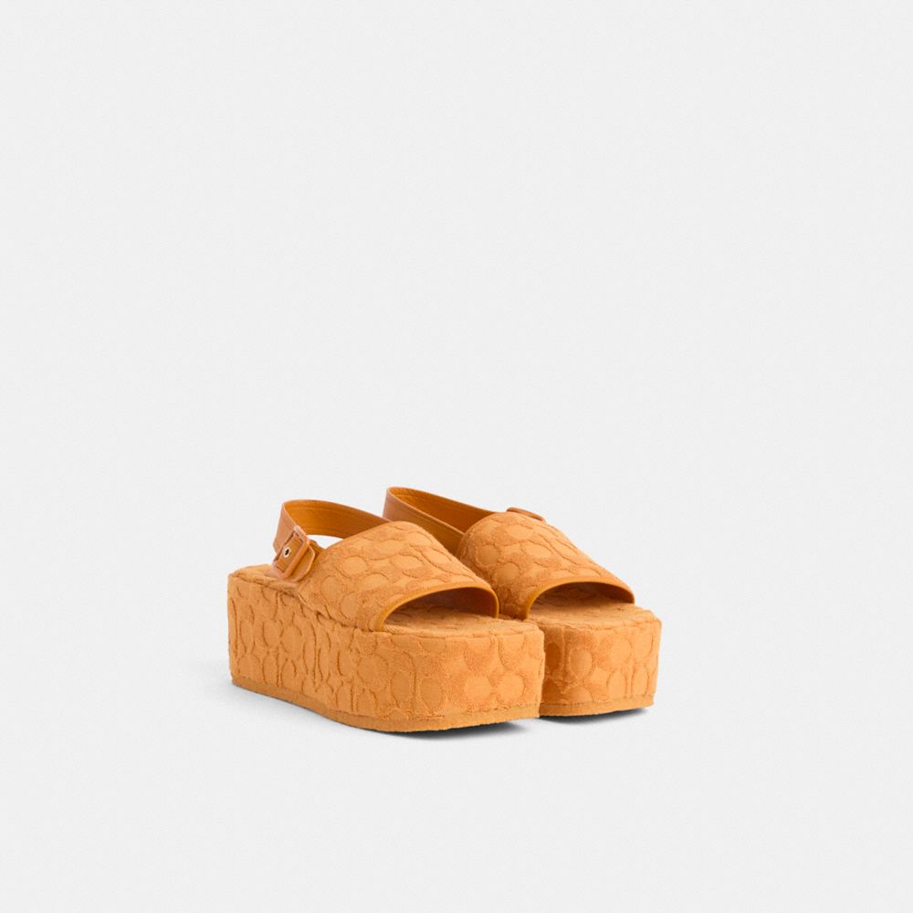 COACH RESTORED NOELLE SANDAL IN SIGNATURE TERRY CLOTH 
