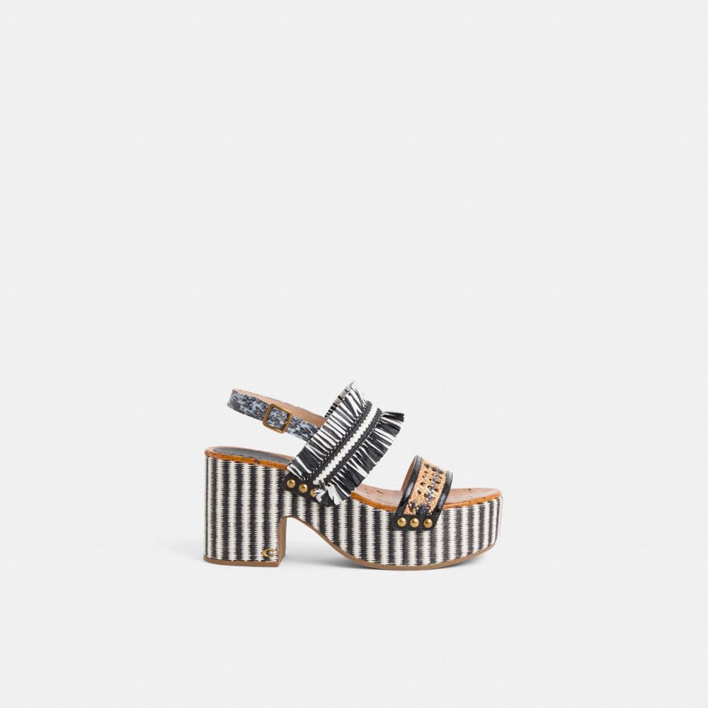 Coach Restored Nita Sandal In Black/bluebell