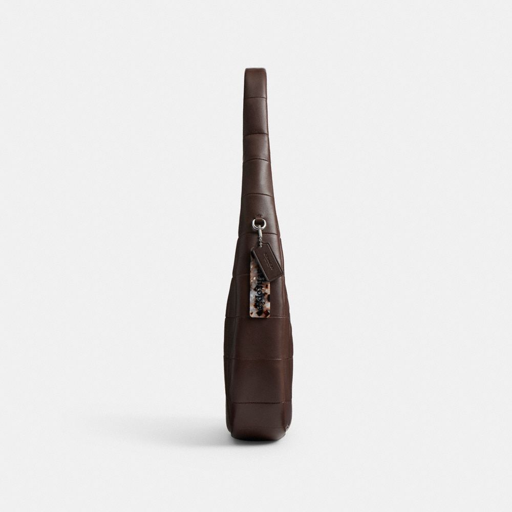 Coach Alter/ego Crescent Shoulder Bag In Checkerboard Upcrafted Leather In Brown