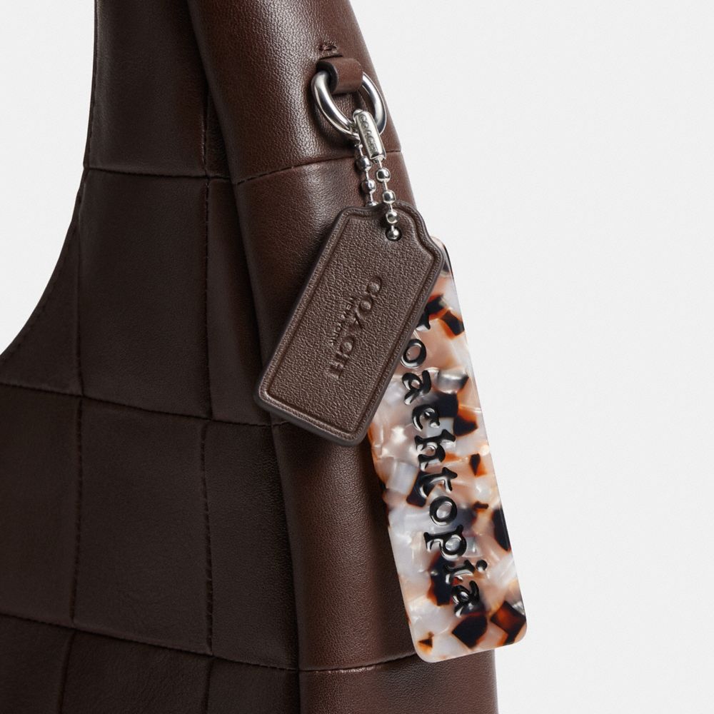 Coach Alter/ego Crescent Shoulder Bag In Checkerboard Upcrafted Leather In Brown
