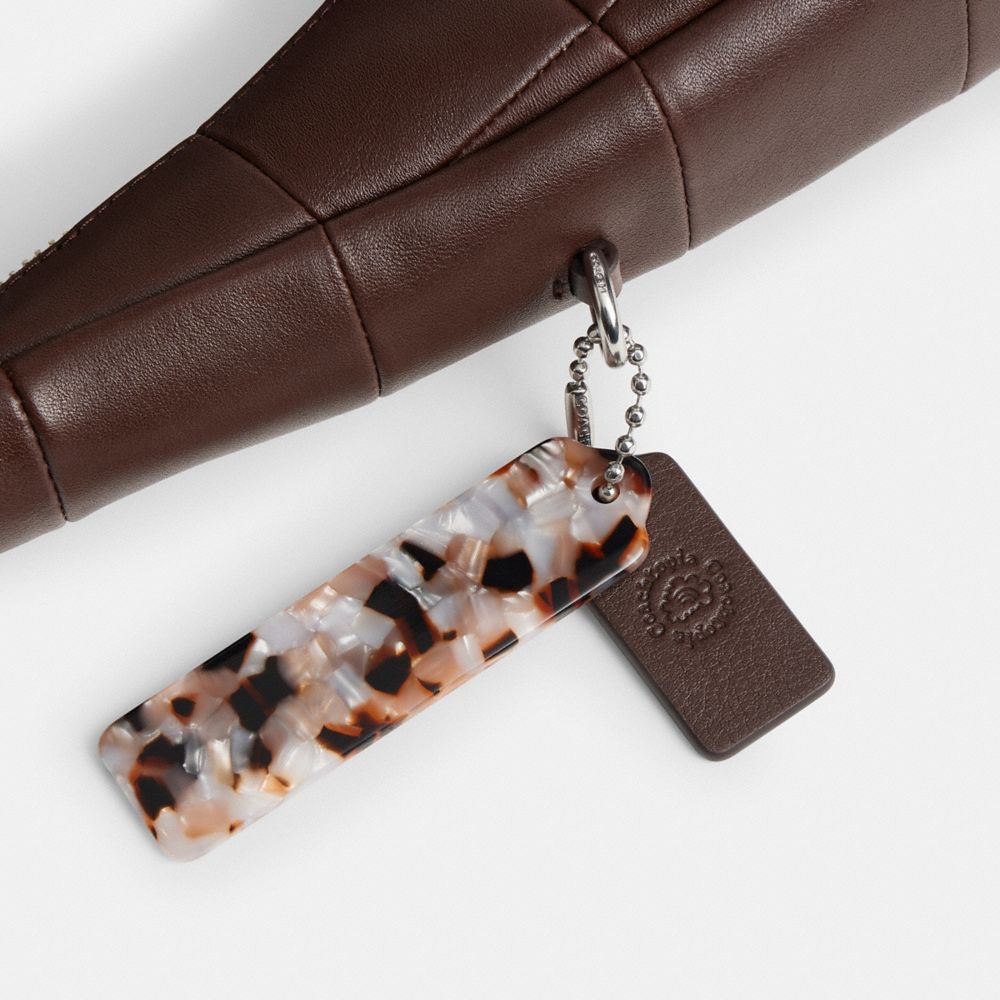 Coach Alter/ego Crescent Shoulder Bag In Checkerboard Upcrafted Leather In Brown