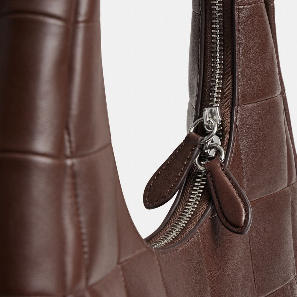 Alter/Ego Crescent Shoulder Bag Checkerboard Upcrafted Leather