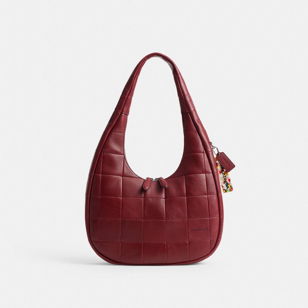 Coach Alter/ego Crescent Shoulder Bag In Checkerboard Upcrafted Leather