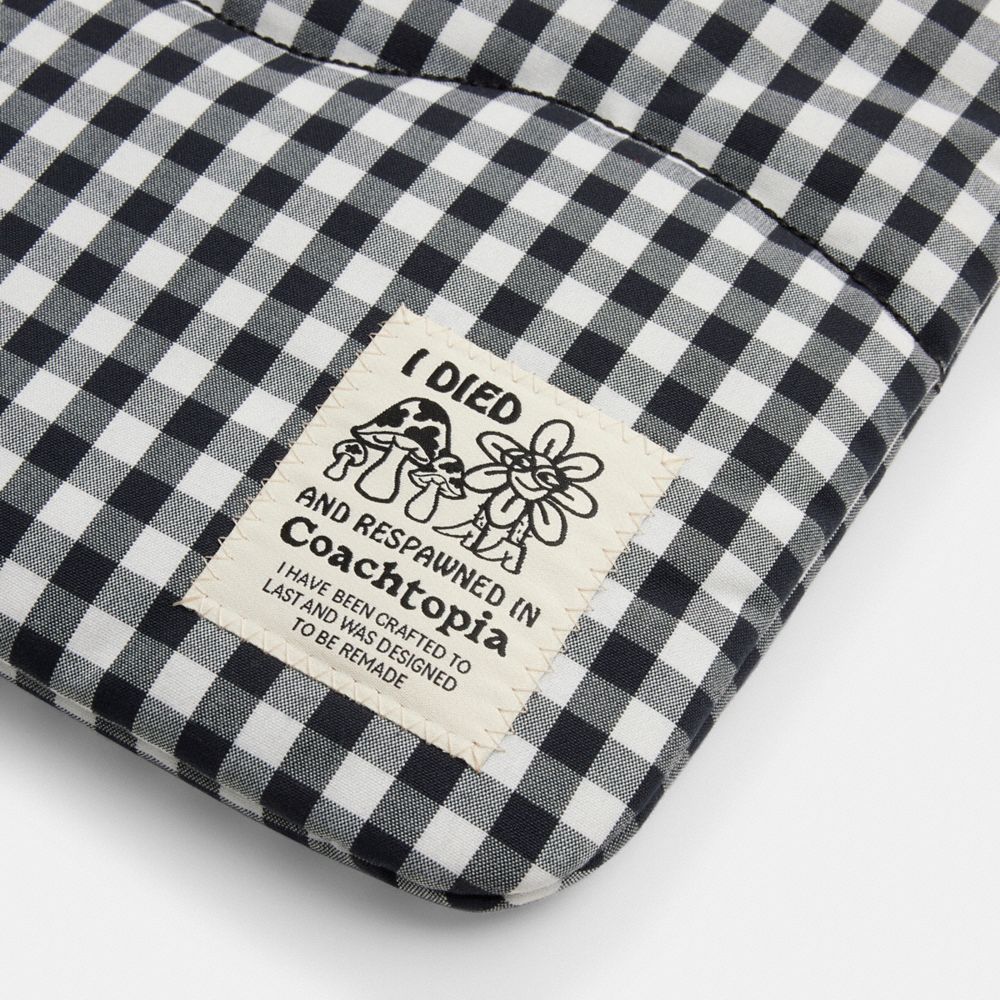 Coachtopia Loop Laptop Sleeve With Wavy Quilting Gingham