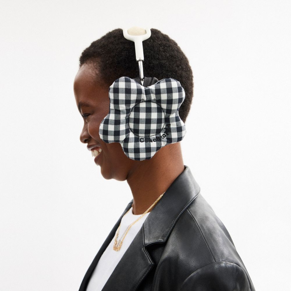 Coachtopia Loop Flower Headphone Covers In Gingham