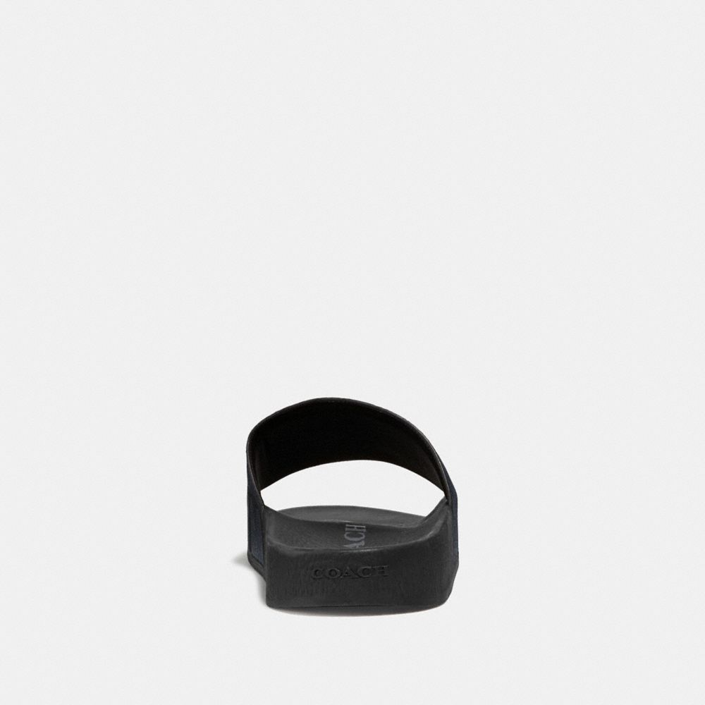 Coach Siganture Monogram Printed Slide Sandals In Black