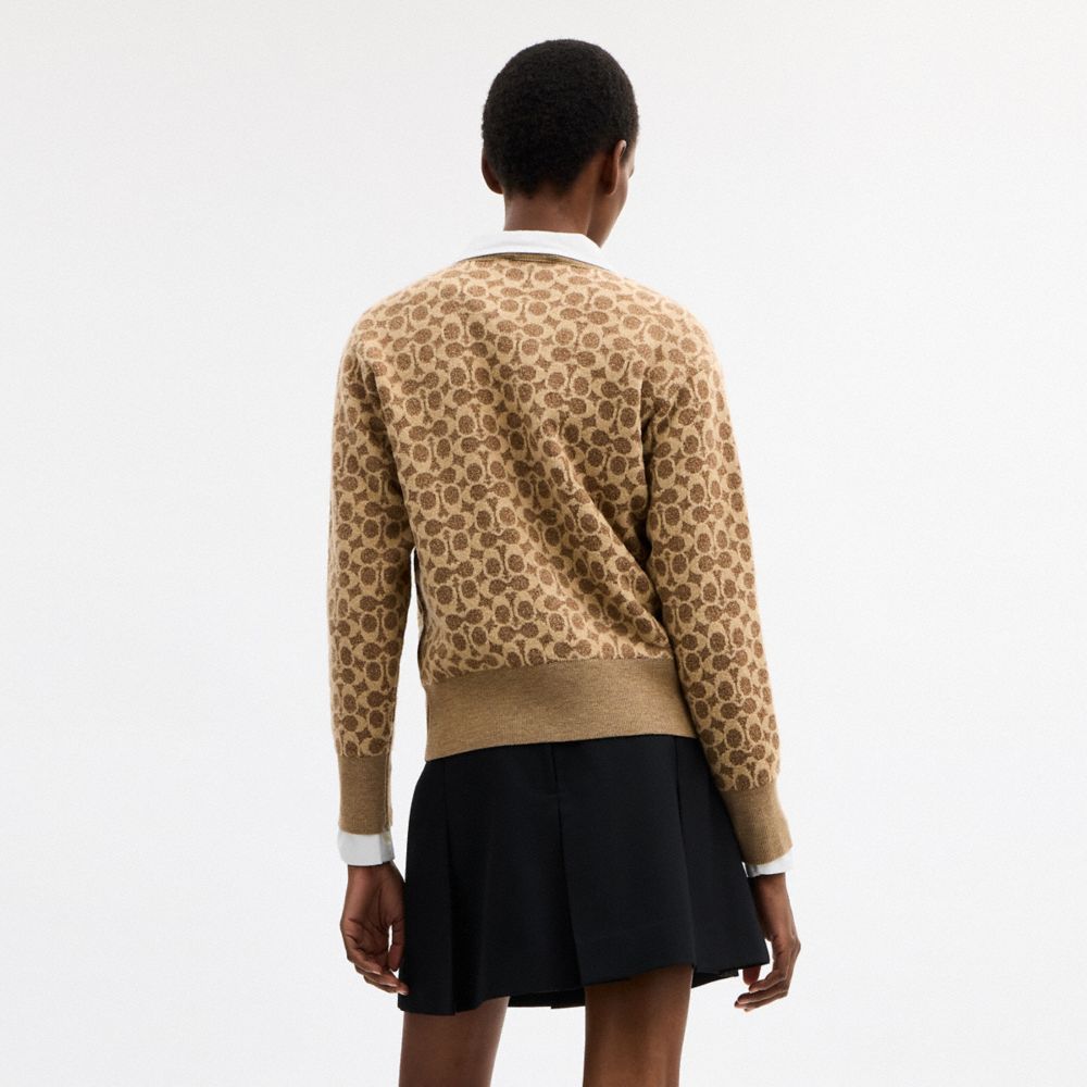 Coach Signature Relaxed V-Neck Cardigan — фото 3