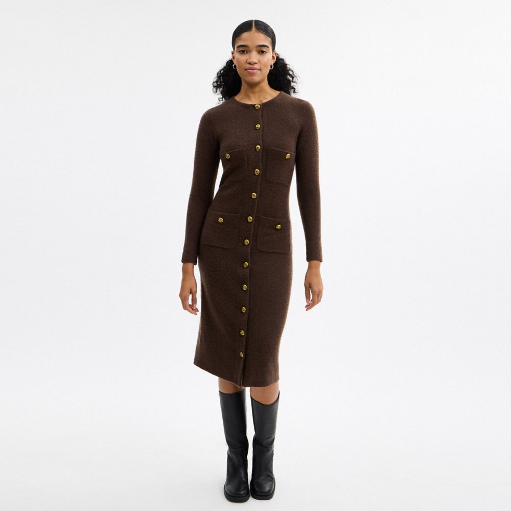 COACH®,Knit Cardigan Dress,,Scale View