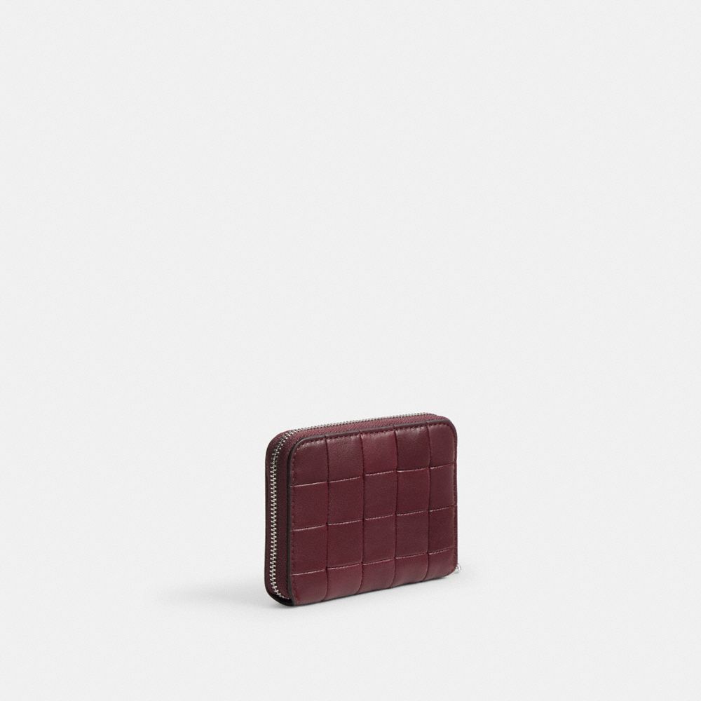 COACH®,Zip Around Wallet In Checkerboard Upcrafted Leather,,Angle View