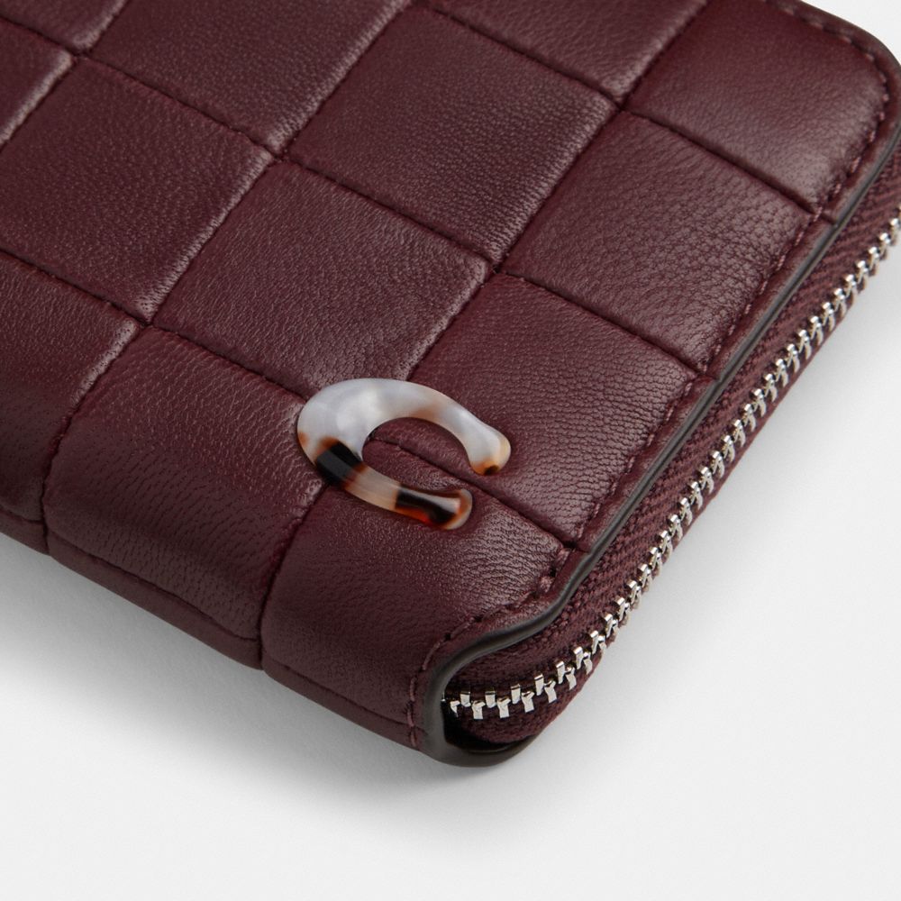 Zip Around Wallet In Checkerboard Upcrafted Leather