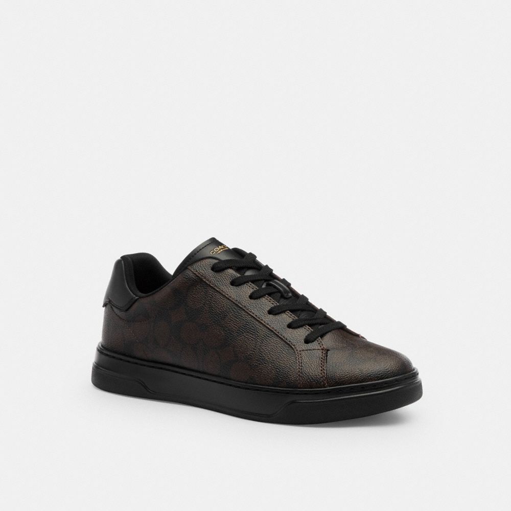 Coach High Line Sneaker In Signature Canvas In Black