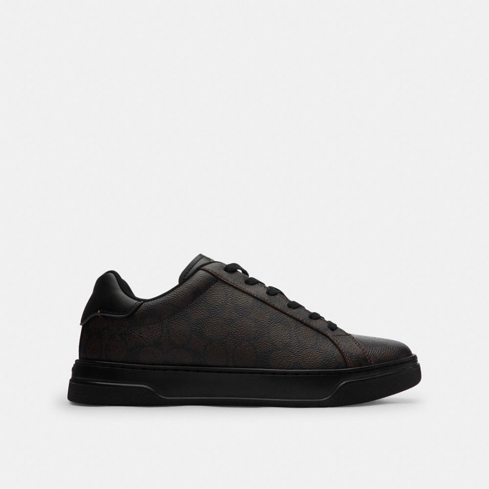 Coach High Line Sneaker In Signature Canvas In Black