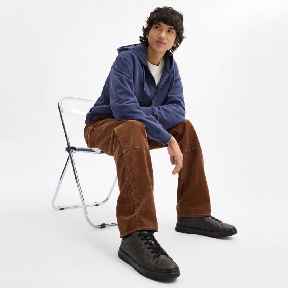 Coach High Line Sneaker In Signature Canvas In Black