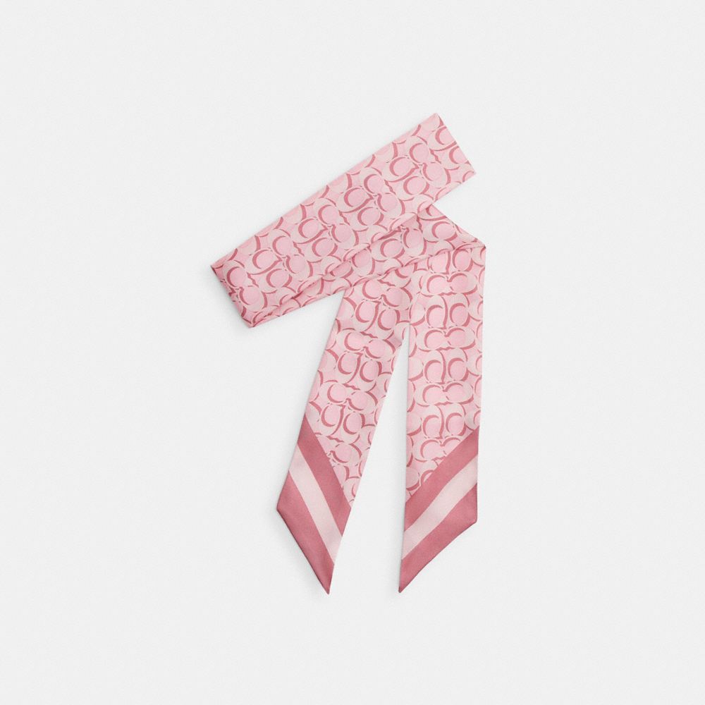 COACH®,ÉCHARPE FINE EN SOIE EXCLUSIVE,Soie,Rose Charmant,Front View