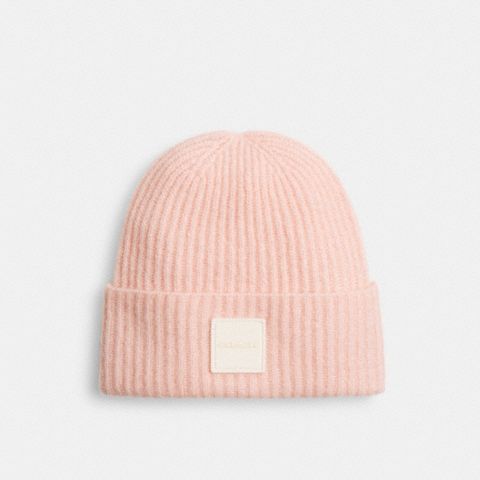 Женские шапки Coach Colorblock Beanie With Rubber Patch