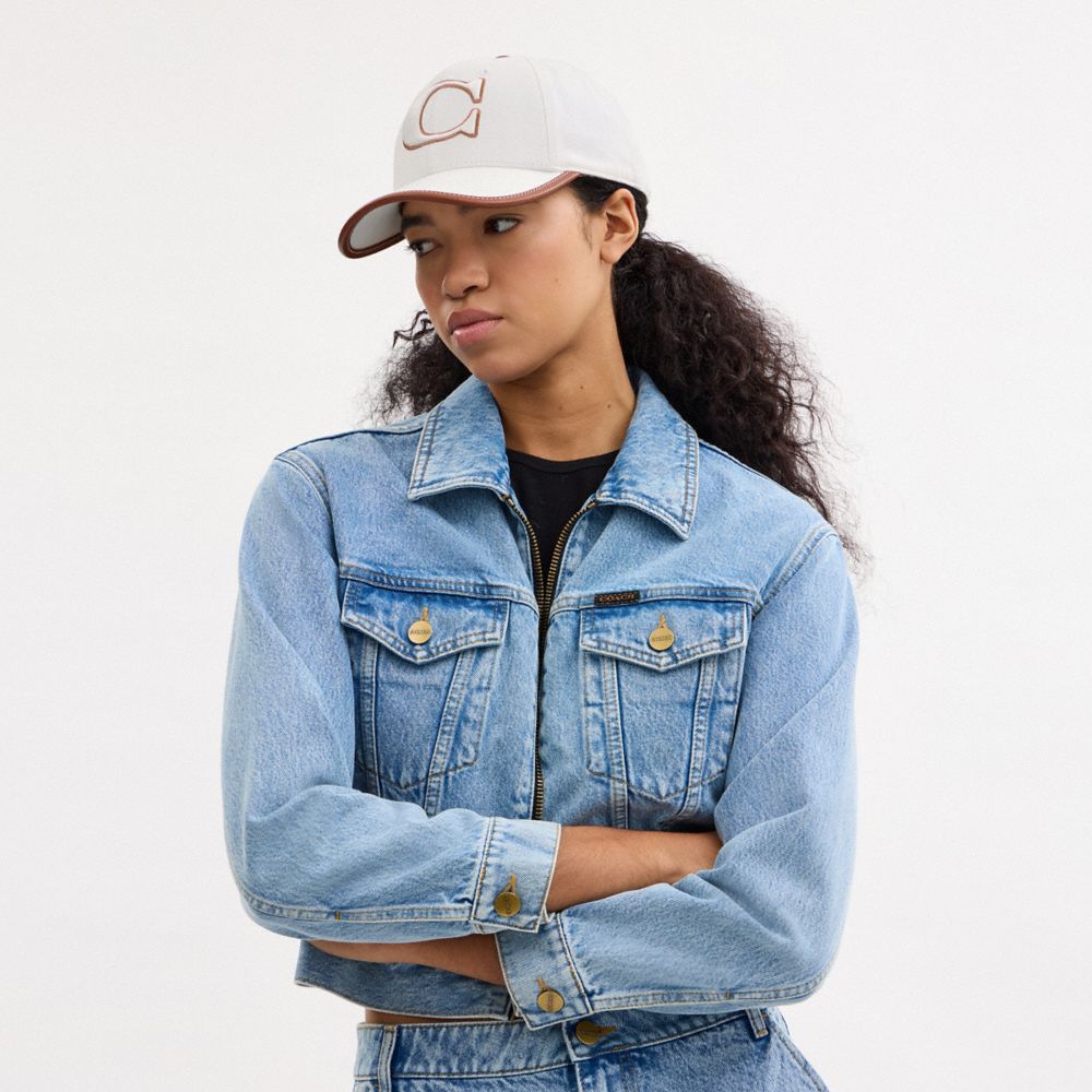 COACH®,Signature Patch Baseball Hat,,Angle View
