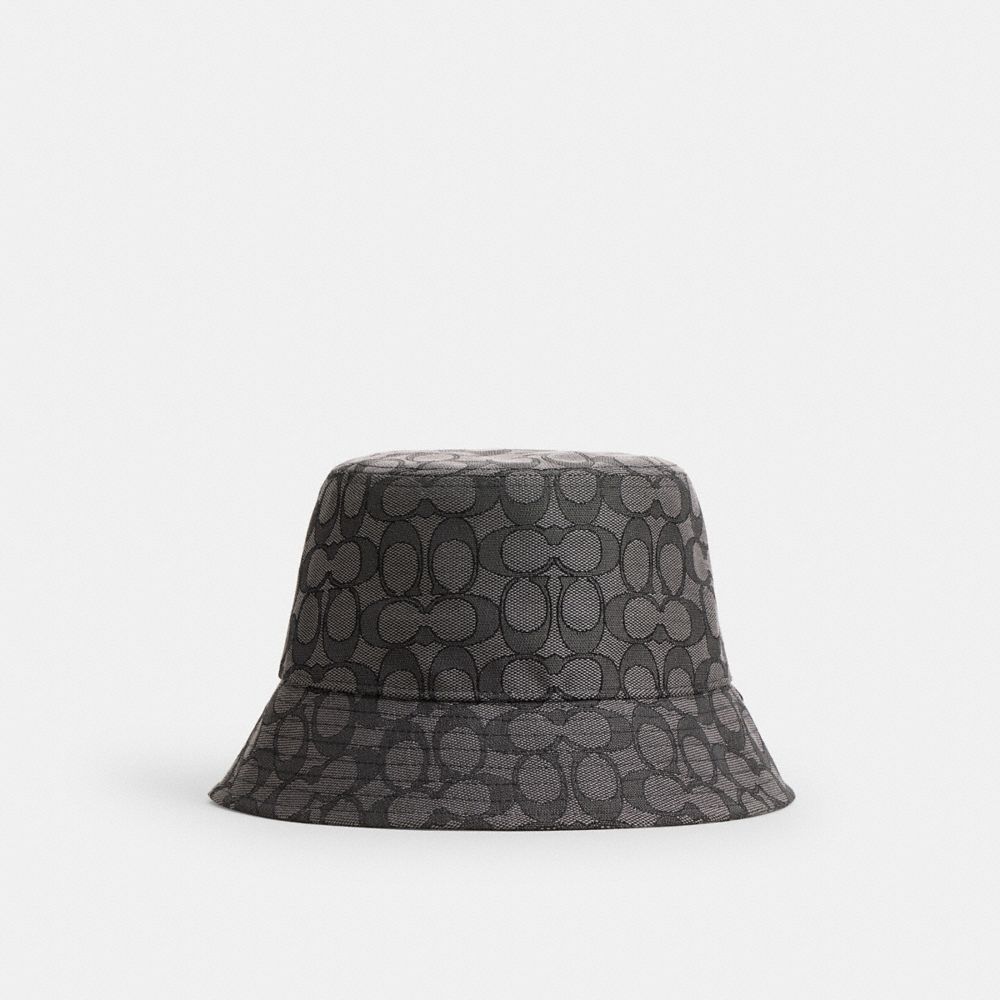 Coach Signature Jacquard Bucket Hat In Gray