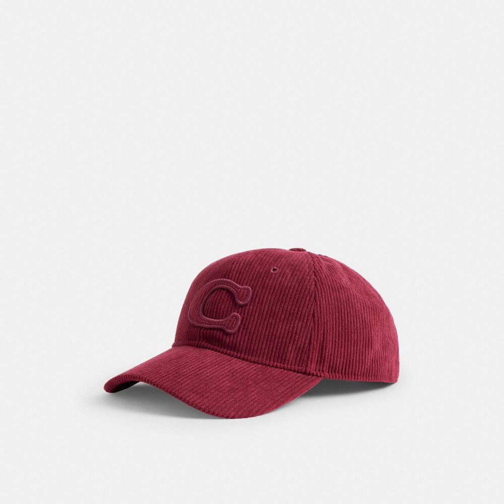 Coach Signature Patch Baseball Hat In Red