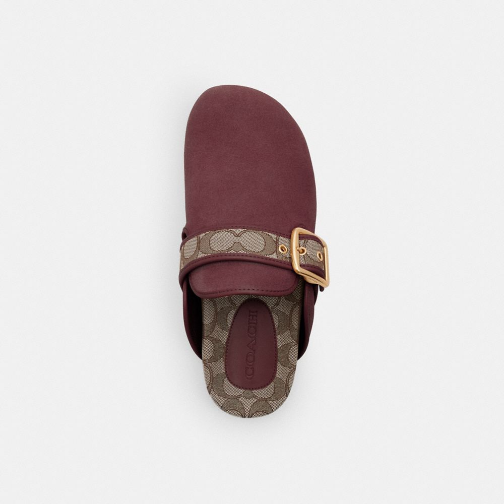 COACH®,SABOT À BOUCLE DES ARCHIVES,Daim,Merlot,Inside View,Top View