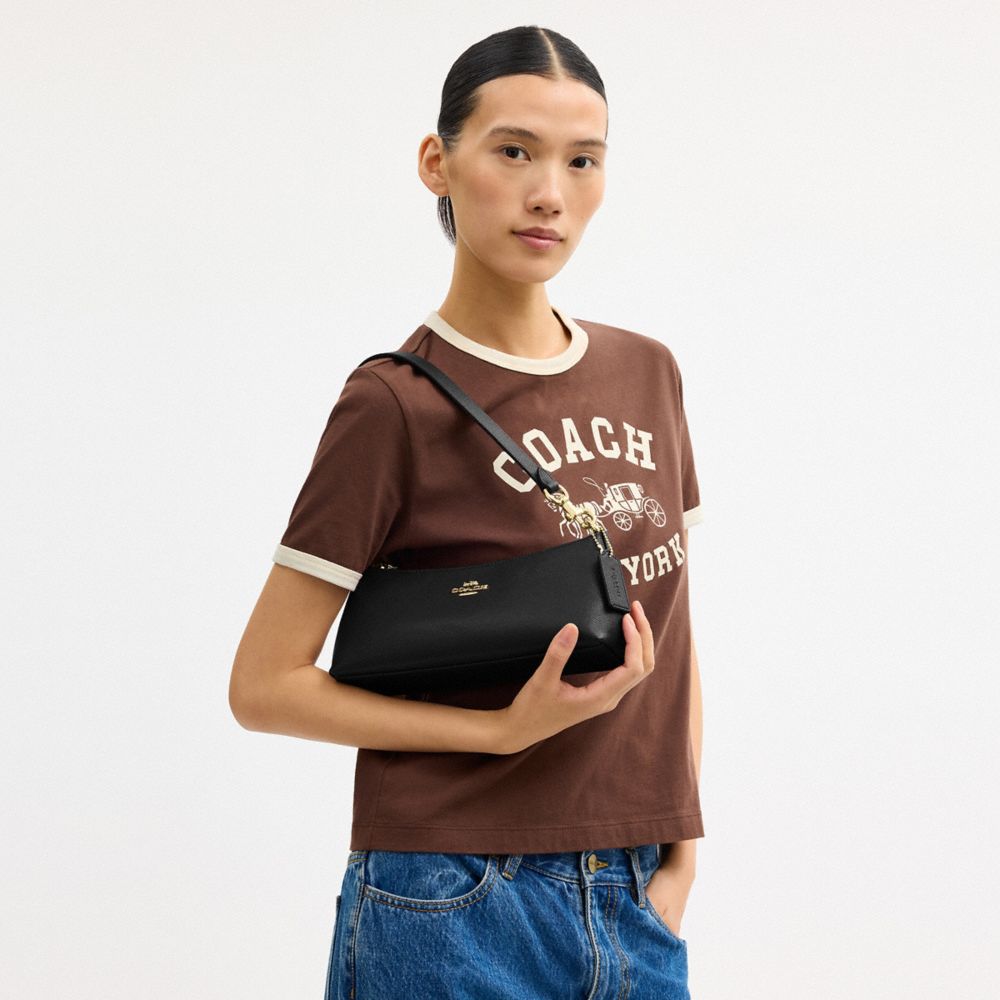 COACH®,CHARLOTTE SHOULDER BAG,Doré/Noir,Detail View