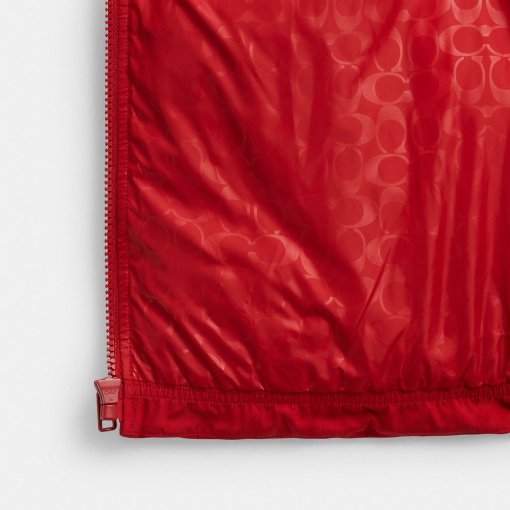 COACH®,Mixed Material Down Vest,,Inside View,Top View