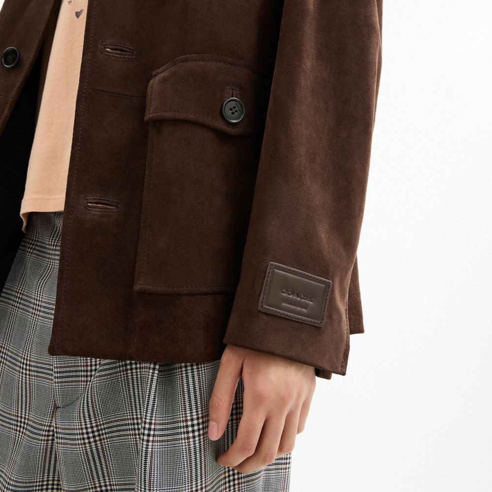 Coach Hemdjacke Aus Wildleder In Brown