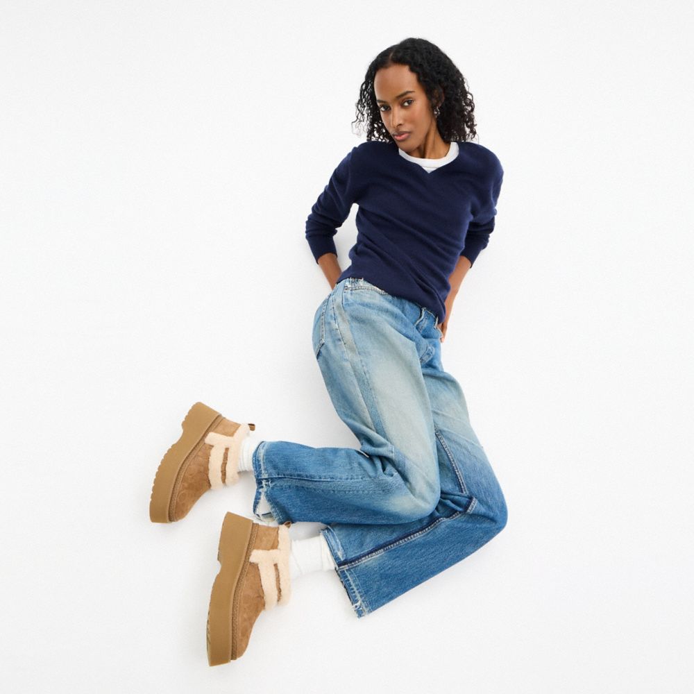 Coach Christina Bootie In Signature Suede In Animal Print