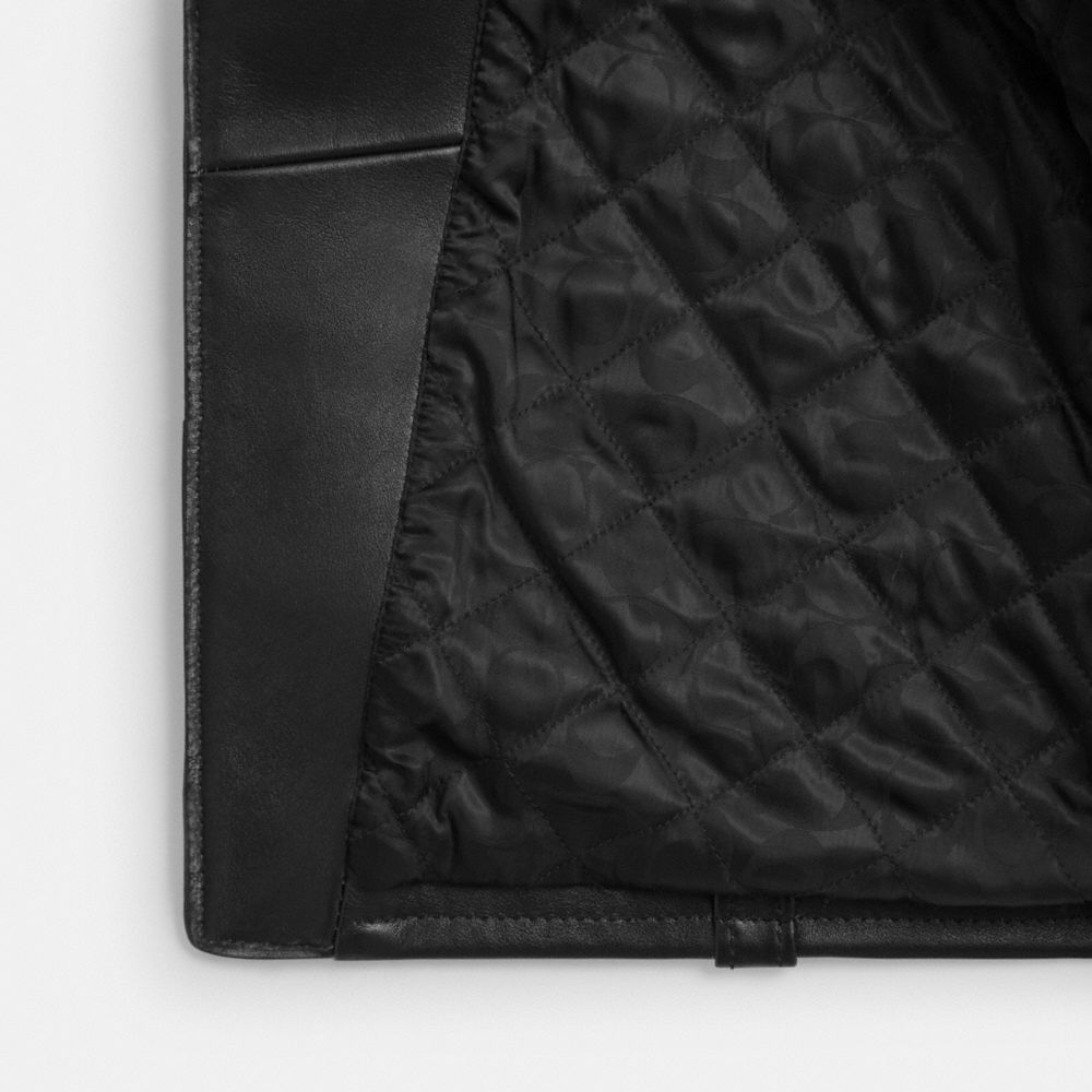 Coach Loved Leather Moto Jacket In Black