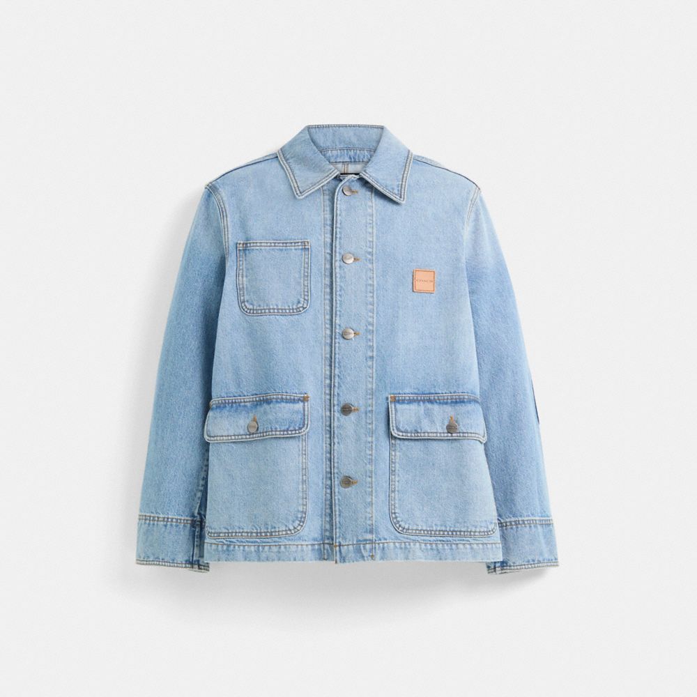 Coach Restored Denim Chore Jacket In Blue