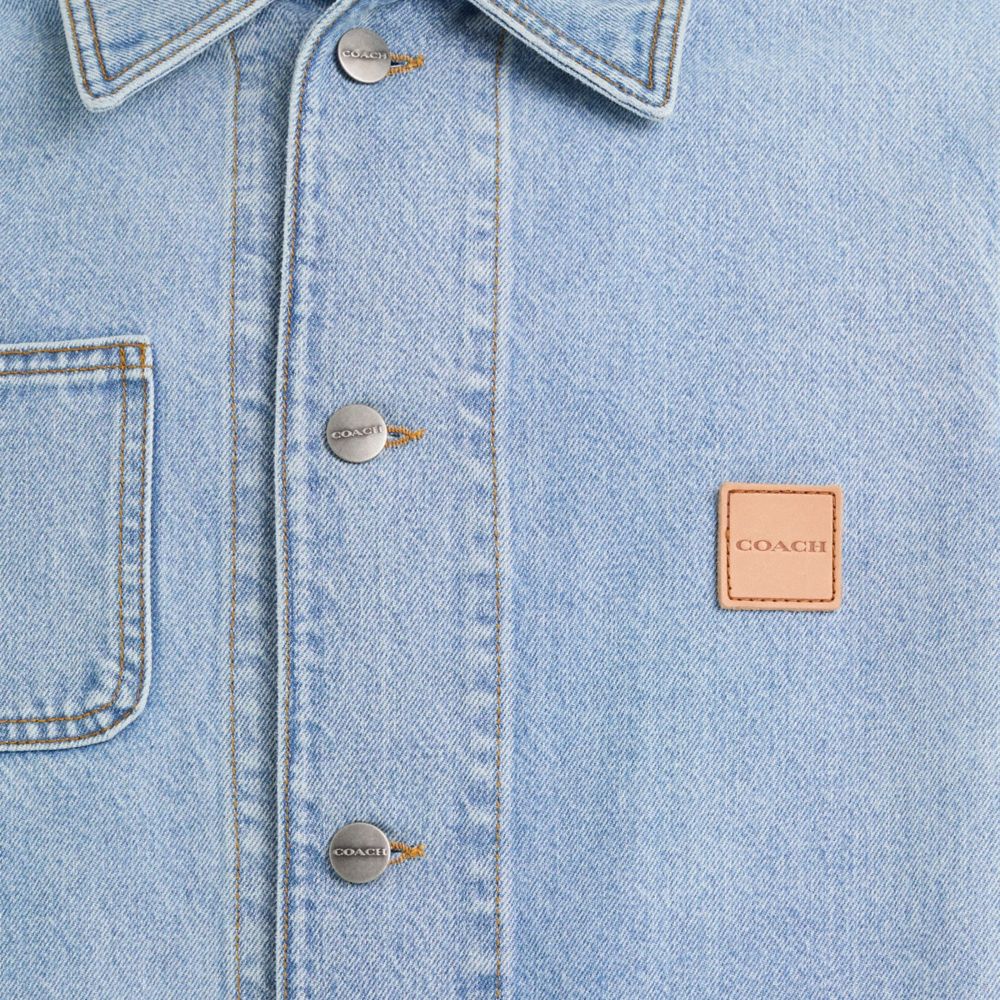 Coach Restored Denim Chore Jacket In Blue