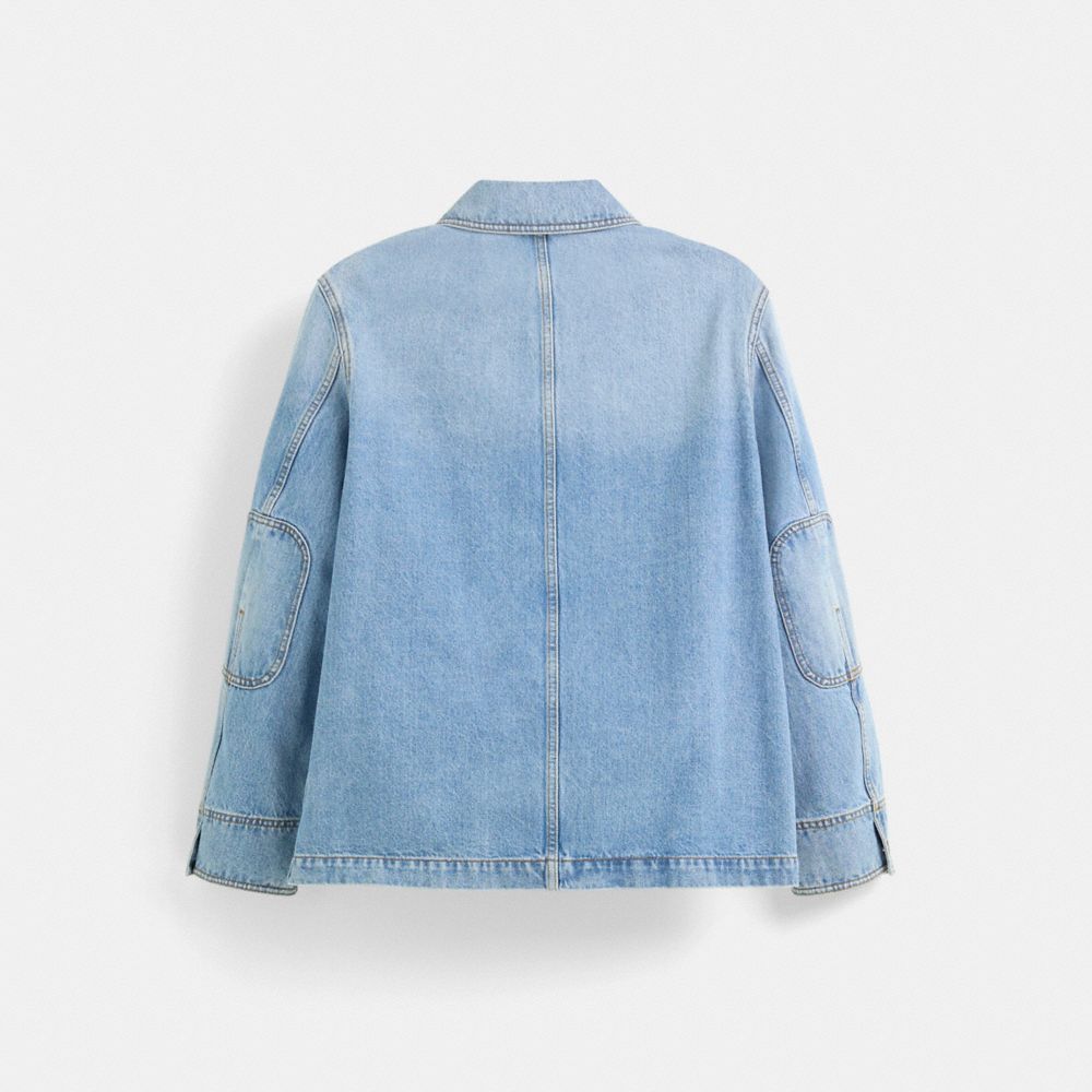 Coach Restored Denim Chore Jacket In Blue