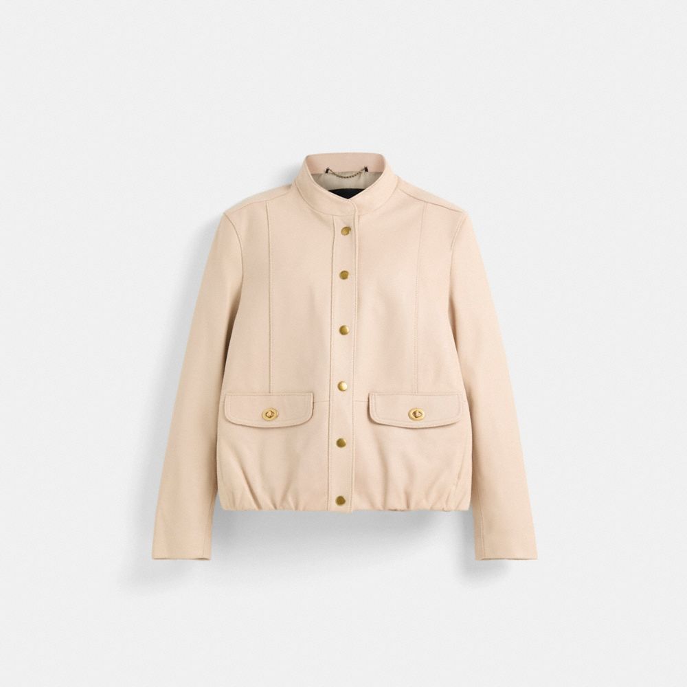 Shop Coach Restored Lightweight Leather Jacket In 70s Trench
