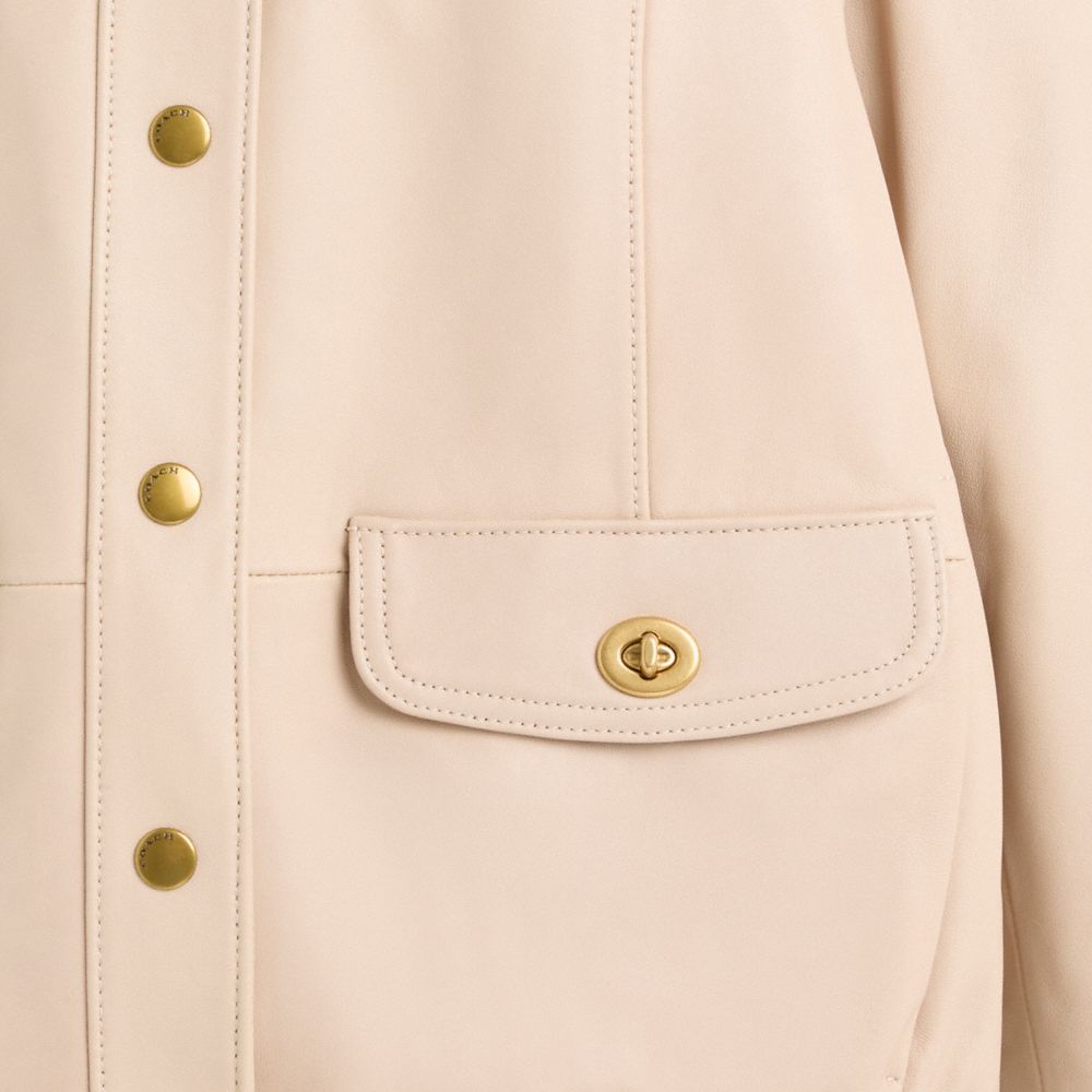 Shop Coach Restored Lightweight Leather Jacket In 70s Trench