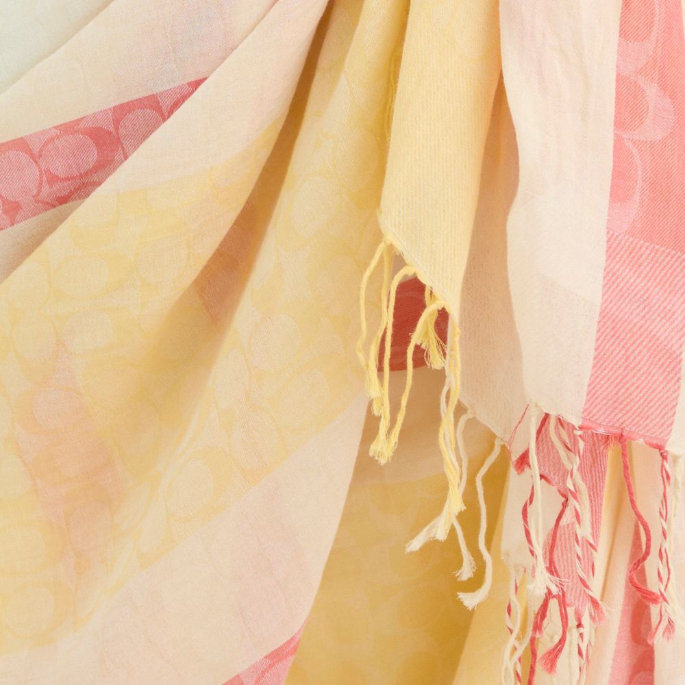 COACH®,Restored Signature Striped Pareo,Multi Color,Scale View