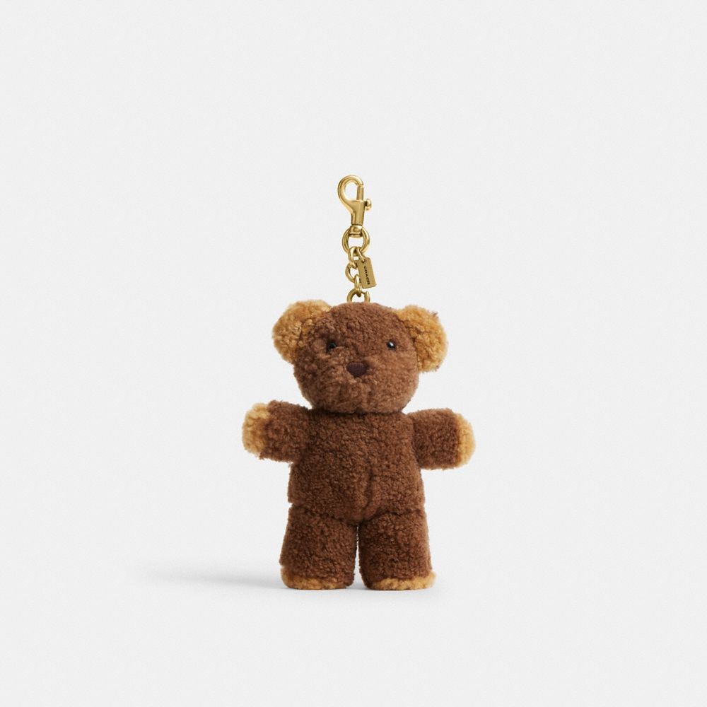 Coach Teddy Bear Plushie Bag Charm In Shearling