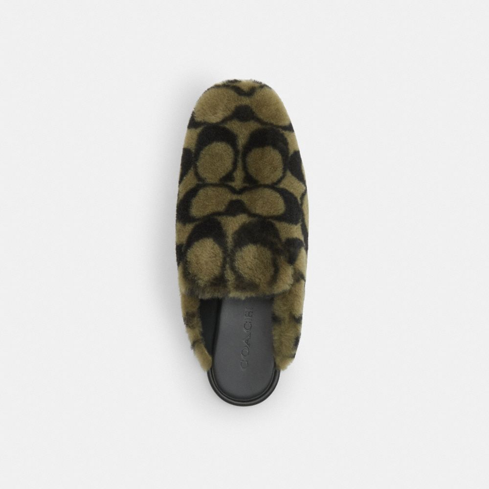 COACH®,Slipper In Signature Shearling,,Inside View,Top View